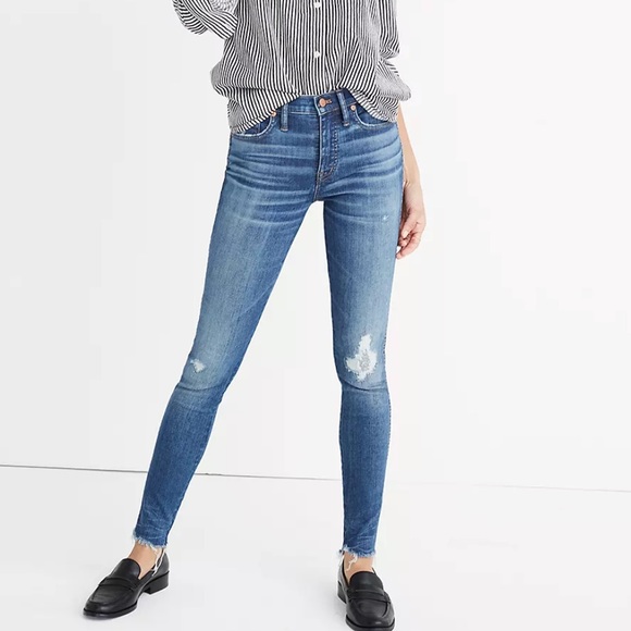Madewell Denim - Madewell 9" High-Rise Skinny Jeans in Allegra Wash: Rip and Repair Edition
